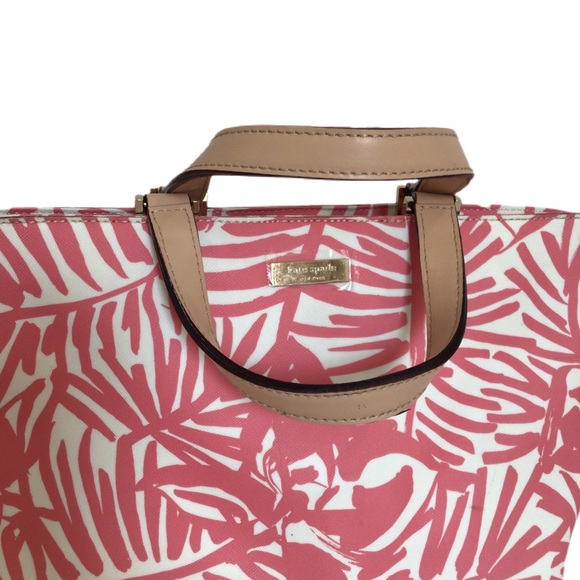 ♥️sold♥️RETIRED Kate Spade Grant Street Tropical Palm Juno Tote - Picture 3 of 11